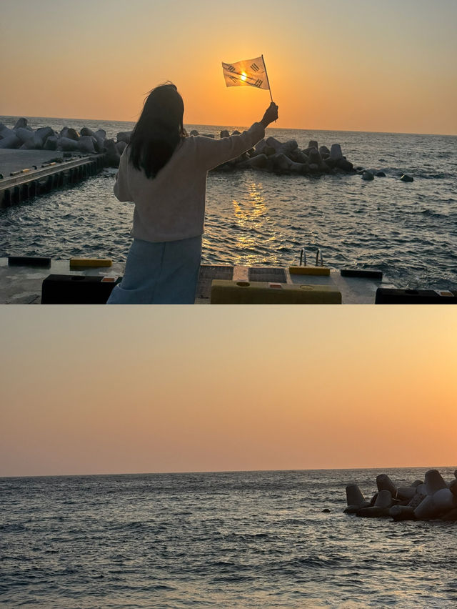 오랜지빛 울릉도의 선셋 