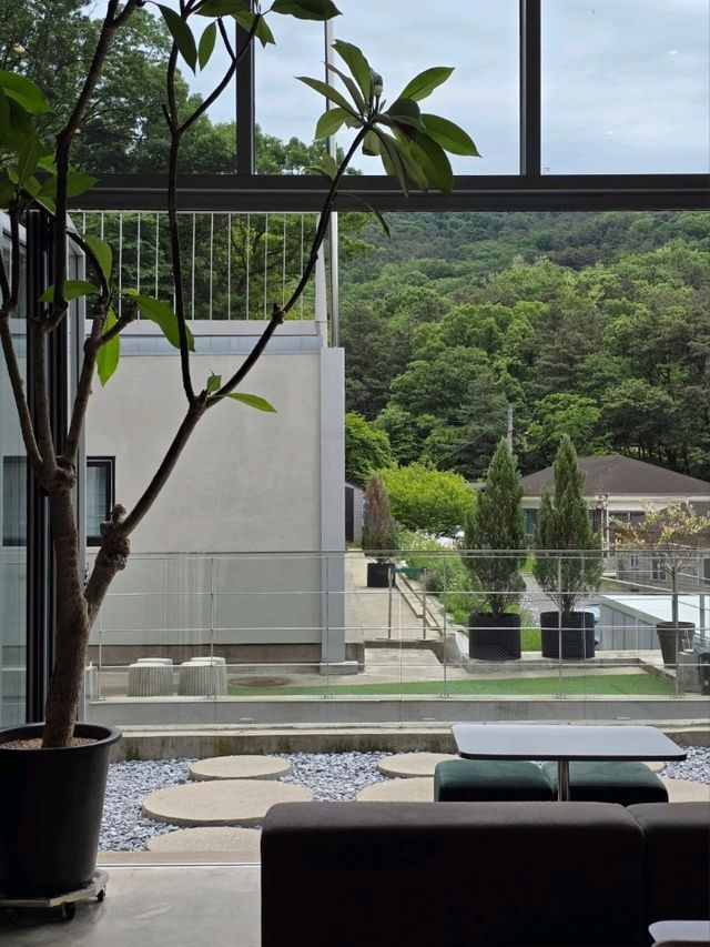 경치를 바라보며 머무는 여유의 공간 🌿☕️🌫️