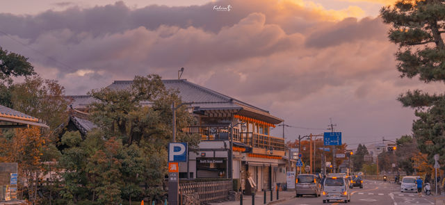 岚山渡月桥の日の出