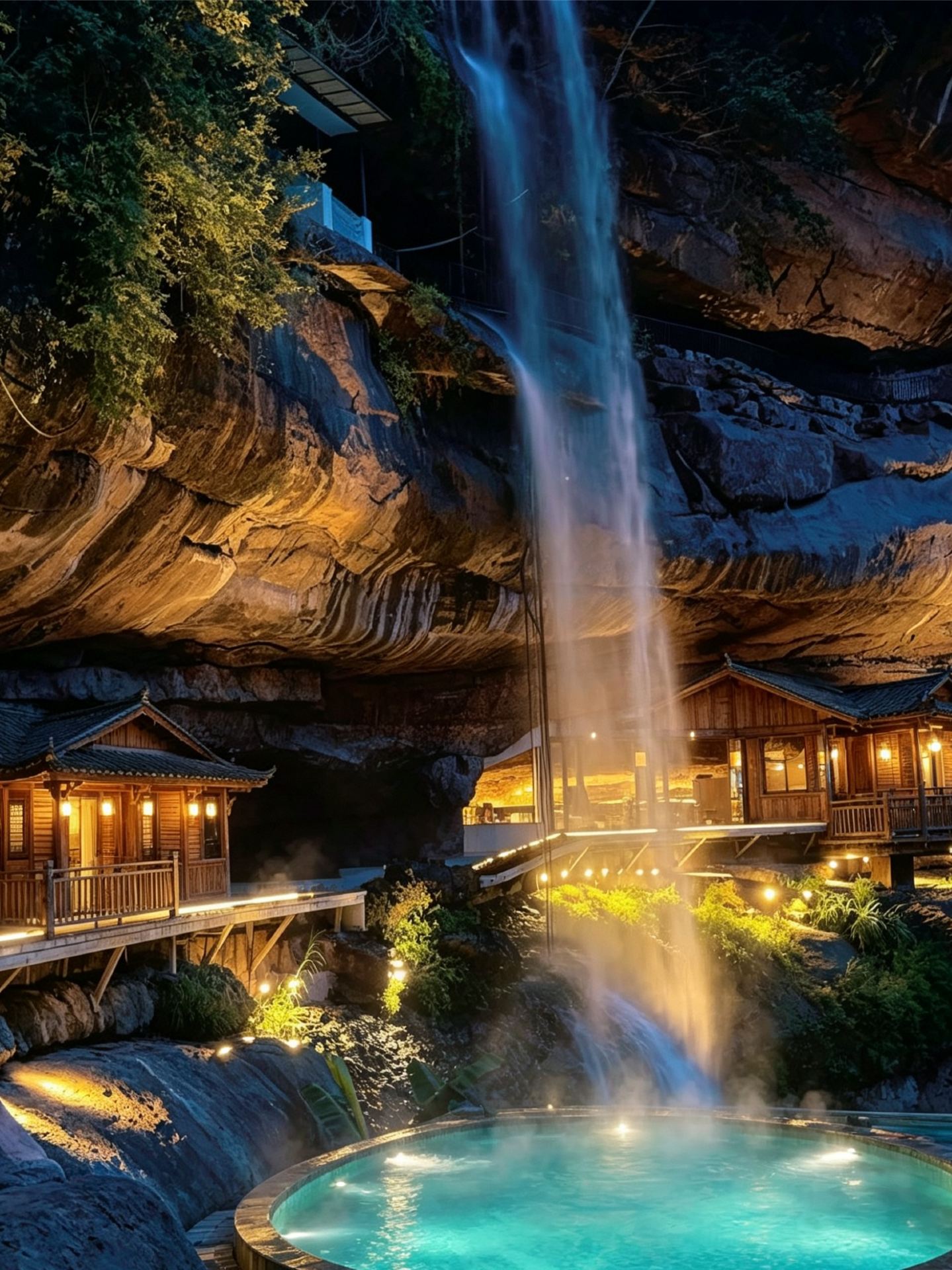 Su Ri Qing He Cliff Waterfall Wild Luxury Hotel | Danxia as the wall, waterfall as the neighbor, resting on the mountain forest listening to the wind to sleep