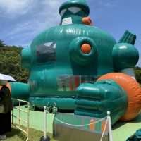 淡路島！ニジゲンノモリ「アクション仮面ひみつきち」子供は身体を動かせるアトラクション！キッチンカーのホットドッグが美味