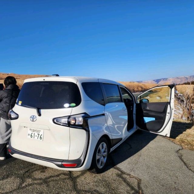 아소산에서 풍경에감탄하자 구마모토에 심장