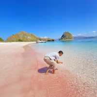 Stunning view of pink sand beach