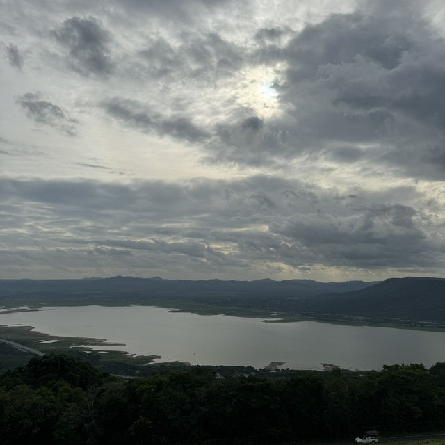 Beautiful view of lake and windmill