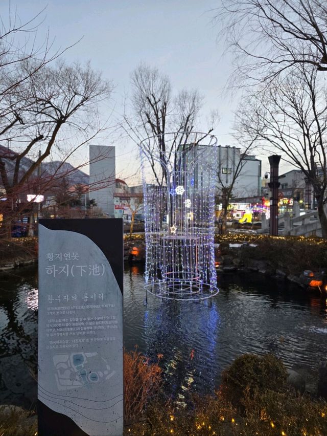 태백산 눈꽃축제가 열린 태백 황지연못🩵