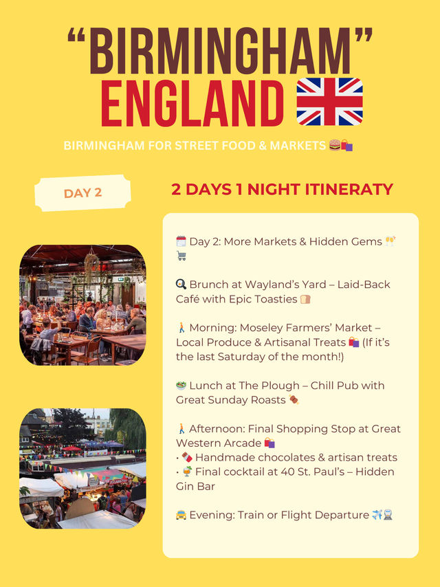 Birmingham 2days itinerary ✈️