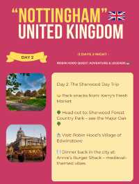 Nottingham itinerary ❤️