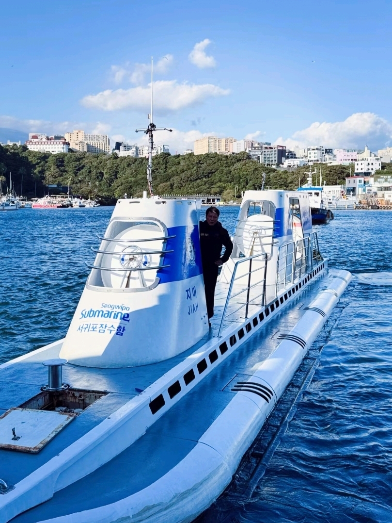Experience a submarine ride diving 40 meters deep in Jeju.