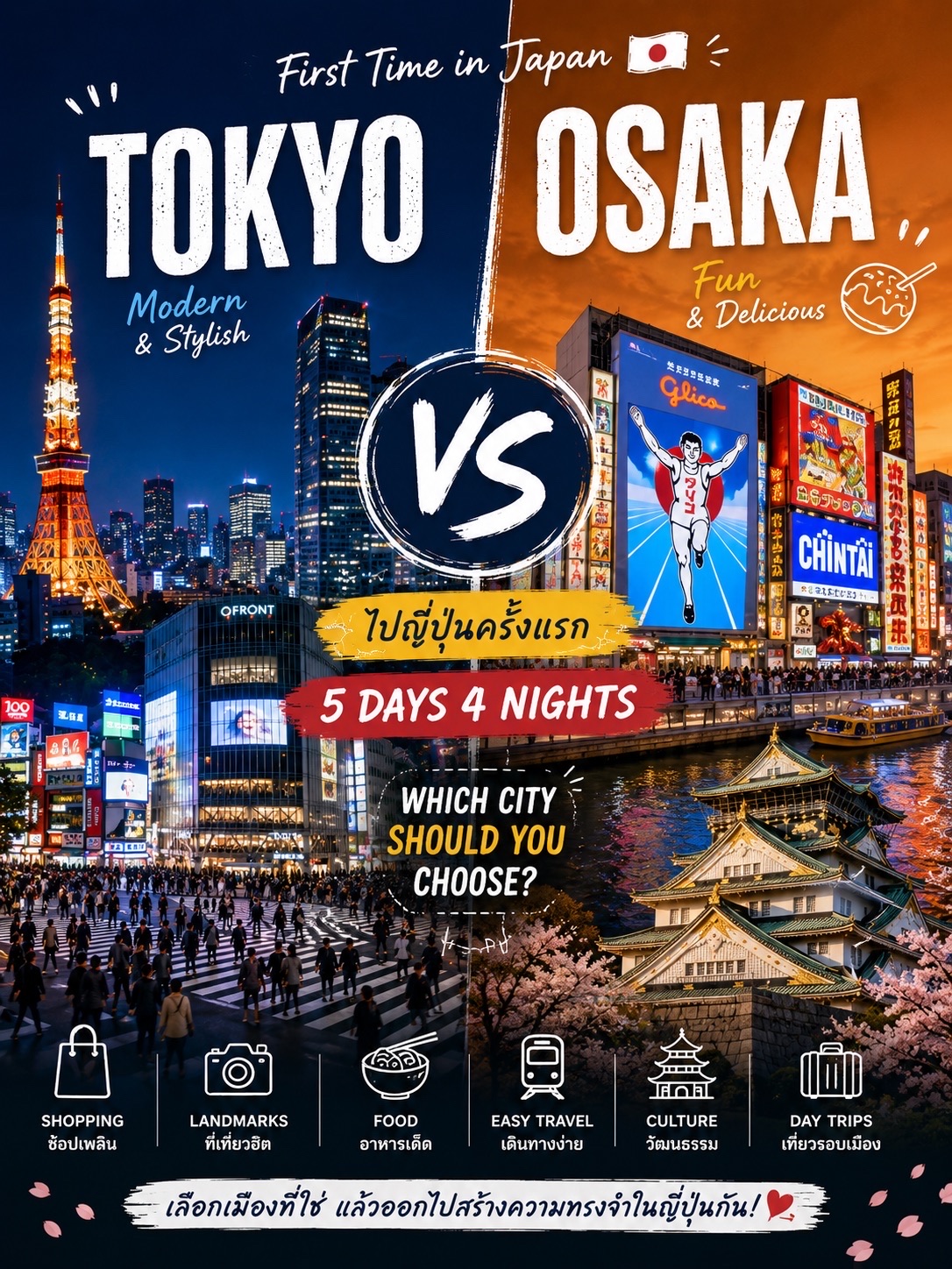🇯🇵 TOKYO vs OSAKA: Lần đầu đến Nhật Bản, bạn nên chọn thành phố nào? 5 ngày 4 đêm