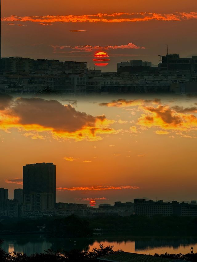 肇慶的日出日落