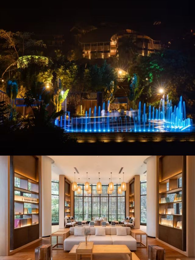 老媽說這是她住過最滿意的酒店 中式建築夜景觀賞
