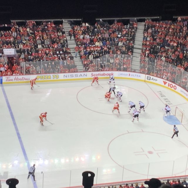 Spent a night at Scotia Saddledome for watching ice hockey