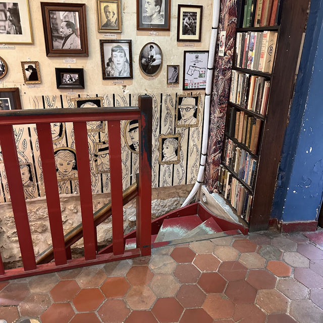 Caption: “Step into a world where every corner tells a story. At Shakespeare and Company