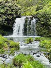 A stunning waterfall with swimming holes
