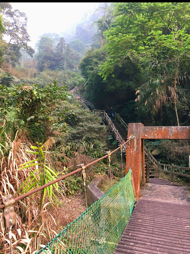 🌲嘉義梅山秘境｜竹坑溪步道：瀑布、吊橋、水濂洞，一次滿足森林系的冒險魂！