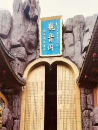 A Grand Buddhist Sanctuary with Towering Statues