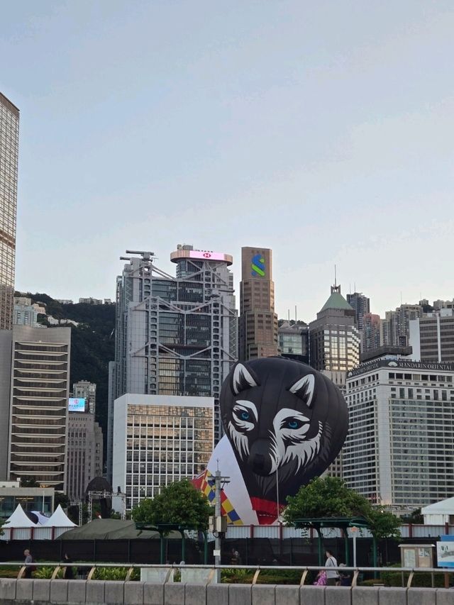 陽光下的繁華都市探索🌅🎡黃昏時分的中環碼頭