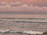 베트남 다낭 미케비치의 아름다운 일몰