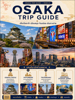 🇯🇵 OSAKA TRIP GUIDE — เที่ยวโอซาก้าแบบครบจบใน 3 หน้า!