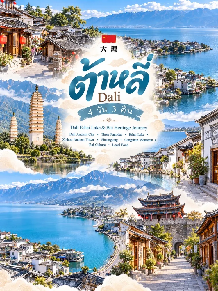🇨🇳🩵 大理 — 洱海之濱的古城,遠眺雲南蒼山 🏔️✨