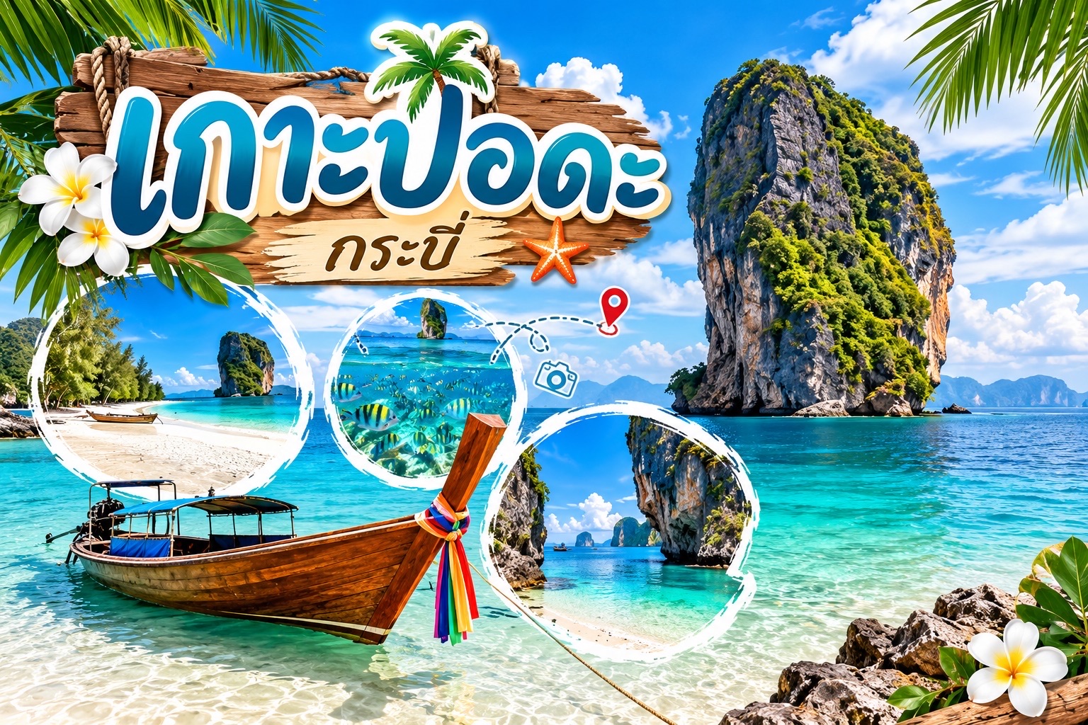 If you're looking for a stunning Krabi beach destination that's sure to make you fall in love 💕, then Koh Poda in Krabi province is a must-see. This paradise island in the Andaman Sea boasts pristine white sand beaches, crystal-clear turquoise waters, and a highlight: towering limestone cliffs rising majestically from the sea. It's a unique and breathtaking natural landscape. 📸🌴

🏖️ Must-do activities:
🚤 Take a longtail boat tour to admire the Krabi sea views.
🤿 Snorkel and explore the underwater world and schools of colorful fish in suitable spots.
📸 Take photos with the white sand beaches and limestone cliffs.
🌊 Stroll along the beach, enjoy the sea breeze, and listen to the waves.
☀️ Relax and unwind amidst nature – perfect for a trip with family, friends, or your loved one.

🚤 Tourists can travel by boat from Ao Nang area. The journey takes approximately 20-30 minutes, depending on sea conditions and boat type.

💡 Before you go: Check the weather conditions, boat schedules, and tide times. Bring a hat, sunscreen, and your own trash bag to help preserve the natural beauty.

Koh Poda is another ideal destination for sea lovers planning a trip to Krabi. Don't forget to add this island to your list, and you'll experience the beauty of the Andaman Sea for yourself. 🩵🌴

#KohPoda #KohPodaKrabi #KrabiTravel #Krabi #KrabiSea #AndamanSea #SeaTravel #BeautifulIsland