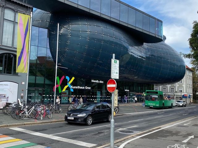 Autumn visiting Kunsthaus Graz 🗺️