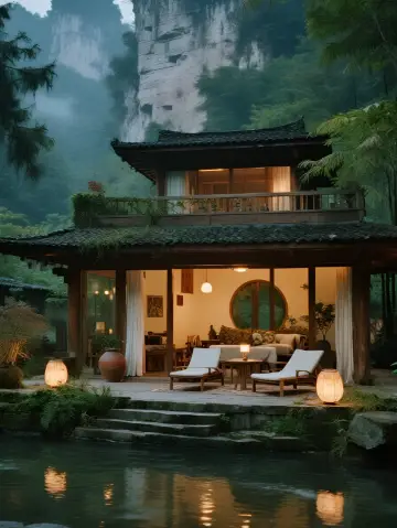 겨울 산속 생활 도감 아이와 함께 장가계의 산수 따뜻한 집에 머물렀는데, 정말 치유되었어요!