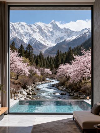 林芝の桃の花親子旅行、索松村の民宿に泊まって雪山を見るのは本当に感動的です