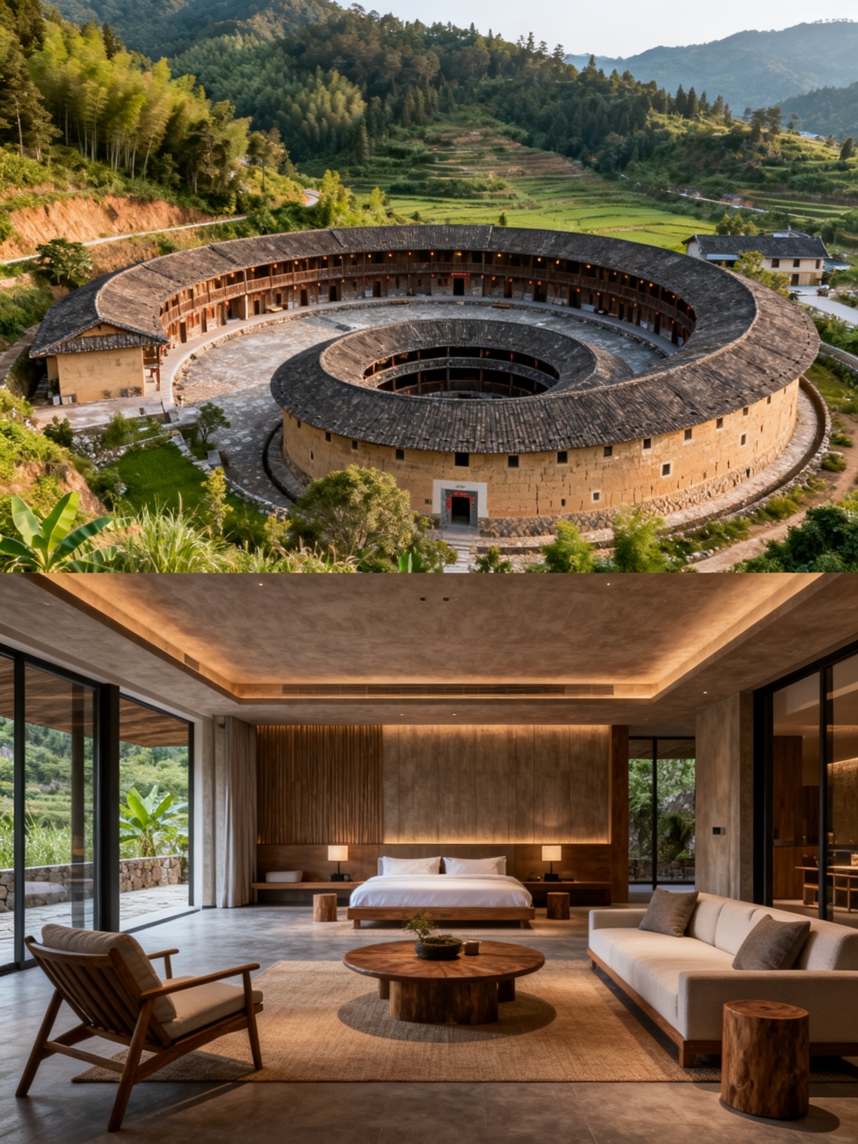 Stayed at a Tulou hotel in Yongding, felt like time traveling.