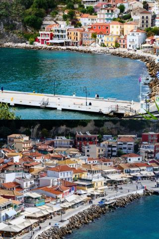 Parga, Greece | red-tiled colorful houses, ancient castle bay, falling into the Ionian dusk