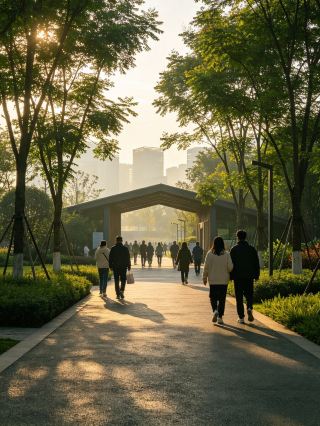 成都の穴場フォトスポット、環球中心のすぐそばにある人混みゼロの癒やし公園が最高すぎる