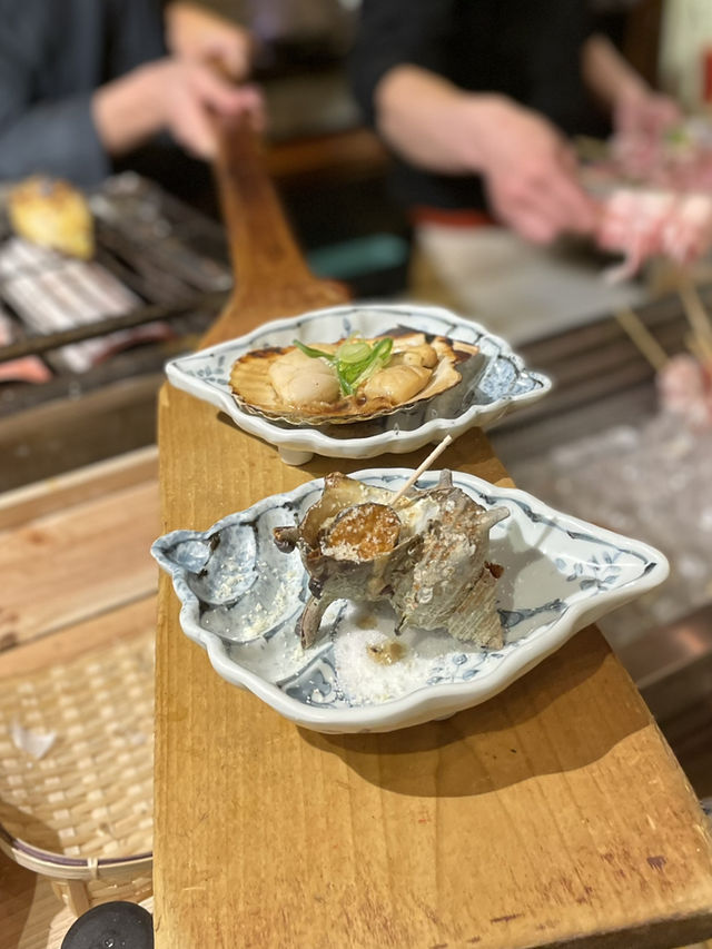 目の前で焼いてくれる✨味も美味しい♡