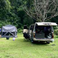 กางเต็นท์สัมผัสธรรมชาติ🌳ฝนพรำๆริมน้ำตกใกล้กรุงเทพ