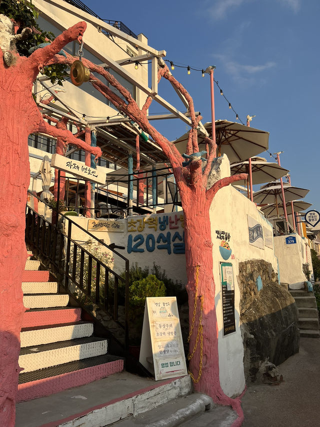 韓國🇰🇷釜山｜白淺灘文化村☁️彷如希臘聖托里尼藍白小鎮🩵