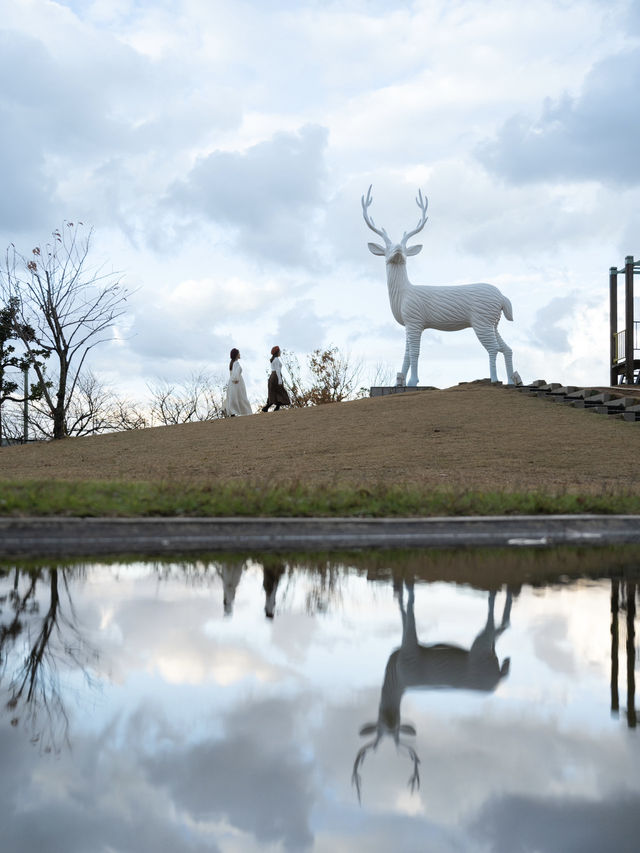 【福井】巨大な鹿のいる公園🦌🤍インパクト強いオブジェ！ 