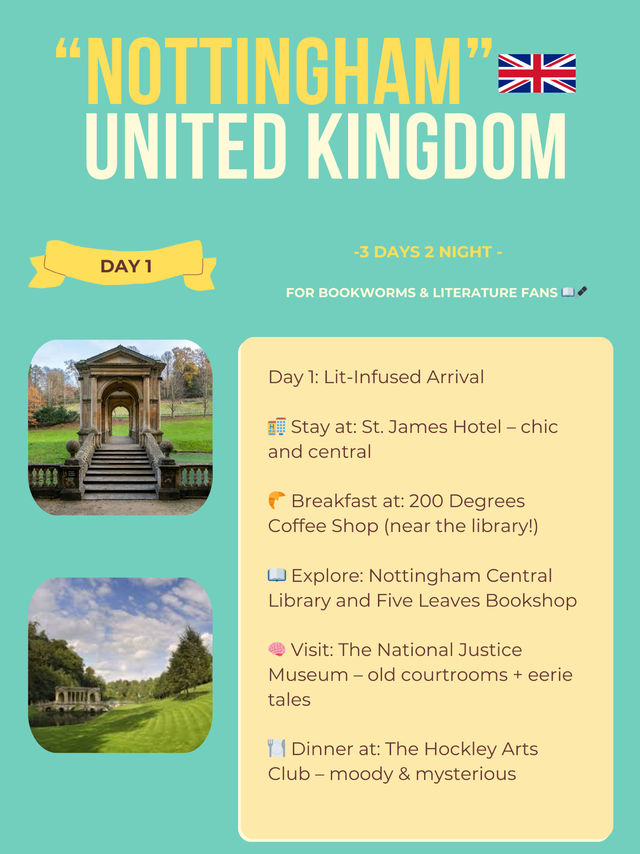 Nottingham itinerary 💚