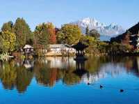 麗江-黑龍潭公園，拍攝玉龍雪山倒影的絕佳場所