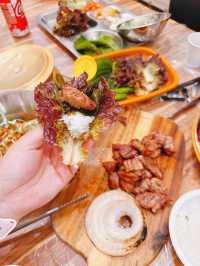 야외 글램핑 즐기며 도심속 캠핑 고기집 밤부바베큐🐮🔥