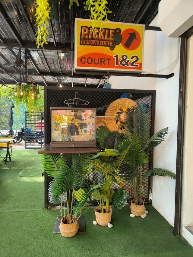 Tea Time in a Yellow Garden Café at Desaru