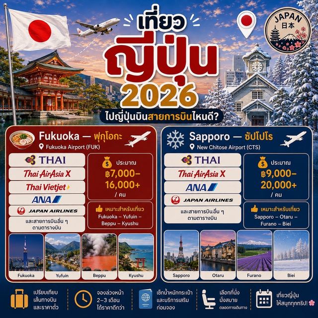 🇯🇵 ไปญี่ปุ่นบินสายการบินไหนดี? ✈️