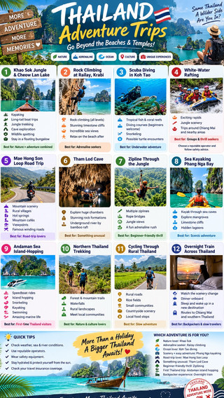 🇹🇭 泰國探險之旅:超越海灘和寺廟! 🌴🧗♂️🌊