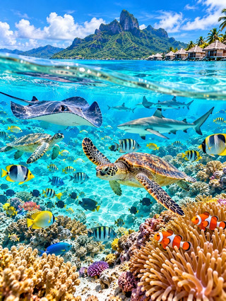 🩵 Bora Bora — Surga berwarna pirus di Polinesia Prancis 🏝️