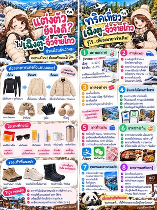 🇨🇳✈️ Chengdu – Jiuzhaigou Travel Tips for December: Even First-Time Travelers to China Can Prepare!

Save this post if you're planning a trip to Chengdu and Jiuzhaigou! This trip includes high-speed train travel, exploring a high-altitude national park, and strolling around the city. Advance preparation will make your trip much smoother.

📌 8 Essential Tips Before You Travel

1. Book flights, hotels, and train tickets in advance, especially for days with transfers.
2. Plan your route from Chengdu to Jiuzhaigou carefully, as the train station isn't directly next to the park entrance.
3. Prepare essential apps such as Amap for navigation and translation apps.
4. Set up Alipay or WeChat Pay for payments before leaving Thailand and carry extra cash.
5. Ensure you have internet access, either via eSIM or roaming, and check that essential apps are working.
6. In Chengdu, the subway is the main mode of transport, but some routes may be more convenient for ride-hailing apps.
7. In Jiuzhaigou, wear comfortable, well-fitting shoes and check the weather forecast before you go.
8. Don't forget to rest! Drink plenty of water and always allow extra time for travel to the airport.

❄️ Important notes for your December trip:

The weather in Chengdu and Jiuzhaigou can vary greatly, especially in mountainous areas which can be very cold. Dress in layers to adjust to the temperature and check park announcements before your trip.

Enjoying your trip doesn't require cramming every day into a packed itinerary. Just plan according to your time and transportation, and you'll have the opportunity to take home beautiful photos and wonderful memories.

If you're planning a trip to China in winter, save this post as a checklist before your trip!

#Chengdu #Jiuzhaigou #TravelChina #ChinaTravelTips #PreparingForChinaTrip #WinterTravelChina #FollowingTheLifeOfALittleGirl
