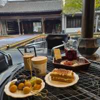 Western Cafe inside a Chinese Temple
