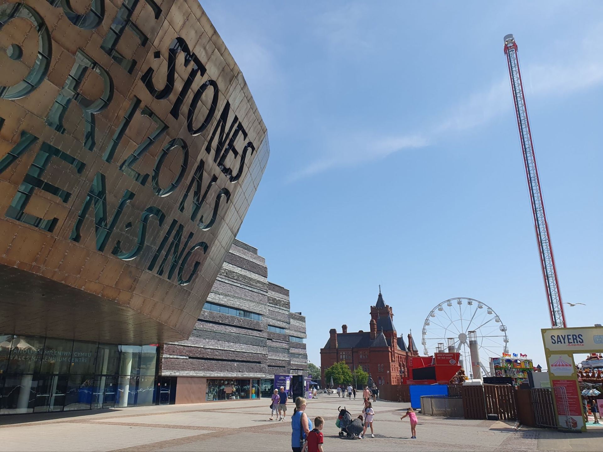 Cardiff Bay, and inside the Pier Head building...