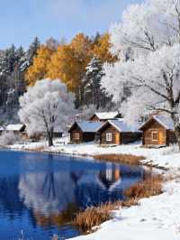 青雲湖雪居凝霧淞，亞布力冬韻醉寒江