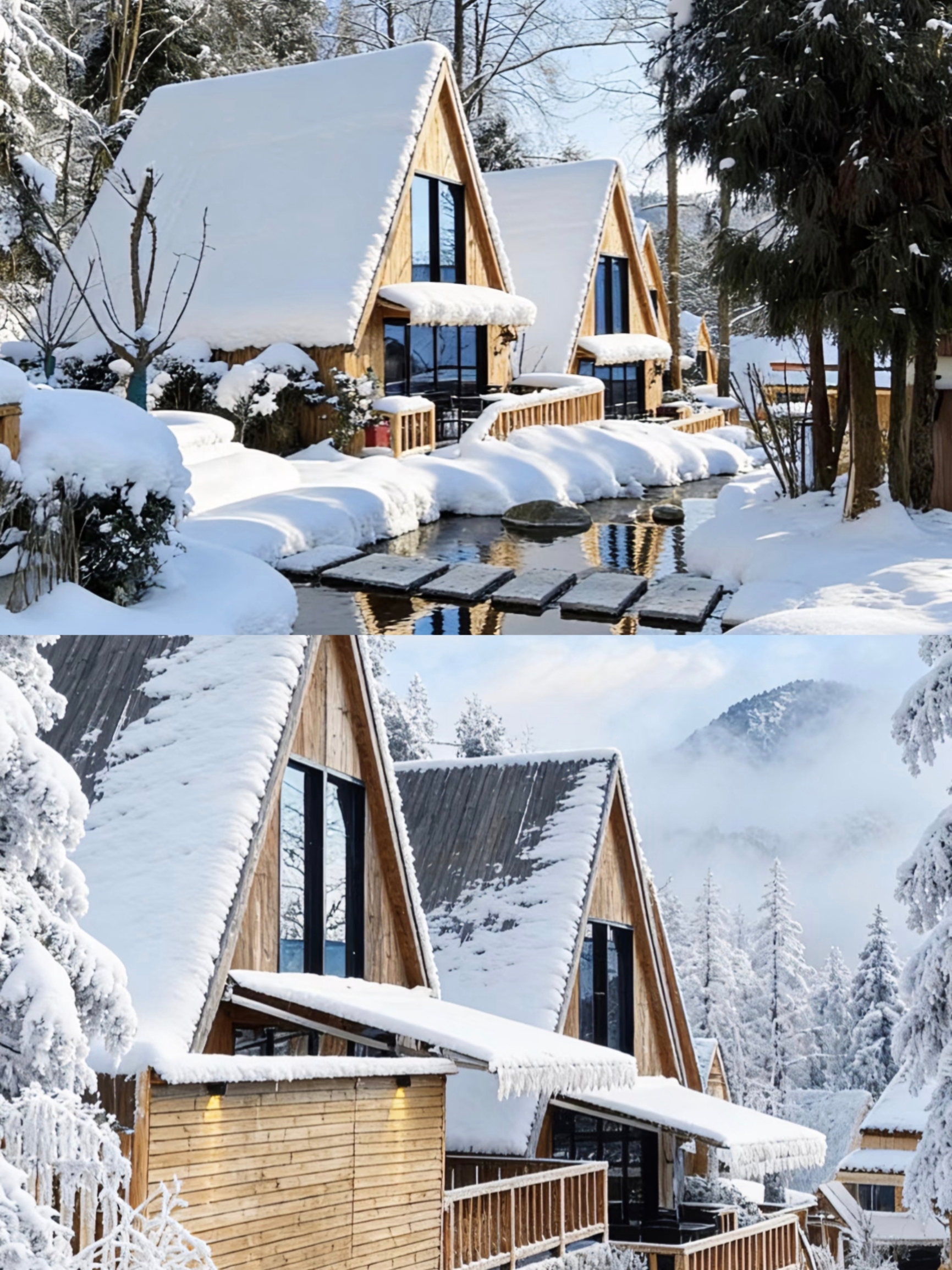 Why travel far to see snow around Chengdu! This hidden gem hot spring homestay in Pengzhou is just a 1.5-hour drive away. Stay in a Nordic-style fairy tale wooden cabin, soak in warm springs while enjoying snowy views, healing all your winter romantic fantasies, so cozy you won’t want to leave～❄️♨️
-
🏡 Detached wooden cabin + panoramic private hot spring, immersive snow scenery healing
The homestay is close to Zhongba Forest Park (only 1.2 km away). The detached wooden cabin is full of texture and atmosphere! The spacious 60㎡ room can accommodate 4 adults and 2 children, perfect for family or friends trips～ The whole house is covered with floor heating, instantly wrapping you in warmth when you open the door, super comfortable for winter stays! Each room is equipped with a private hot spring soaking pool. On snowy days, soak in the hot water surrounded by steam while watching the frost-covered branches outside the window, an overwhelming sense of healing; at night, lie back and watch the starry sky through the glass skylight, full of romance💫 The housekeeper prepares hot spring water and warm goodnight desserts in advance, with thoughtful details down to the bone～
-
🍲 Heartwarming deliciousness hits your taste buds, a healing time on the tongue
Must-try signature native chicken mushroom soup pot! The two-person meal is only 238 yuan (save 80 yuan), freshly simmered chicken soup rich and mellow, so fresh it’ll make your eyebrows raise, paired with local crisp and tender seasonal vegetables, warm and satisfying～ Breakfast includes a Chinese set meal + freshly baked soft bread, hearty portions that fill you up, dining with a view of the babbling creek, listening to the flowing water while eating, the sense of ritual is fully charged, starting your day full of energy☀️
-
❄️ Rich public area activities, unlock winter-exclusive happiness
Hiking and oxygen intake, gathering around the stove to brew tea and roast everything, private hot spring therapy… many fun activities to choose from, suitable for friends’ gatherings and parent-child interactions, immerse yourself in a slow winter lifestyle, cozy and free～
-
🗺️ Nearby snow viewing guide, covering stunning winter snow scenes

1. Zhongba Forest Park: 10 minutes walk, after snow the forest is covered with frost, a silver wonderland, every photo is a winter masterpiece;
2. Jiufeng Mountain: 20 minutes drive to the Red House trailhead, 2-hour hike to Zushi Temple to encounter thick snow, beginner-friendly and stress-free, easy to check in snowy scenery;
3. Swallow Valley Icefall: 30 minutes drive from the homestay to Baoshan Village, Longmen Mountain Town, a 40-meter-high icefall makes a stunning appearance, the snow scenery is amazing (remember to bring crampons for safety).