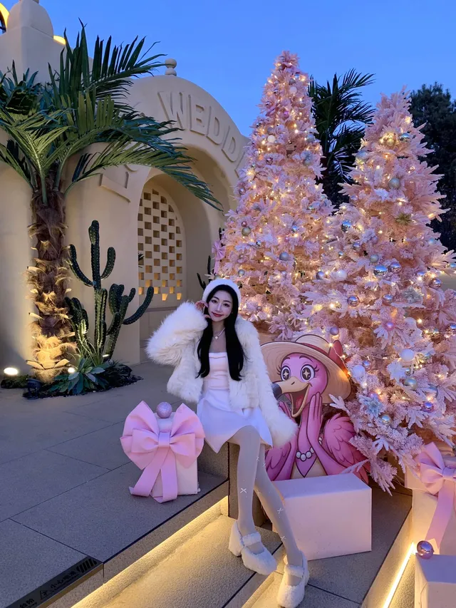 抓住長春的粉色聖誕樹啦 