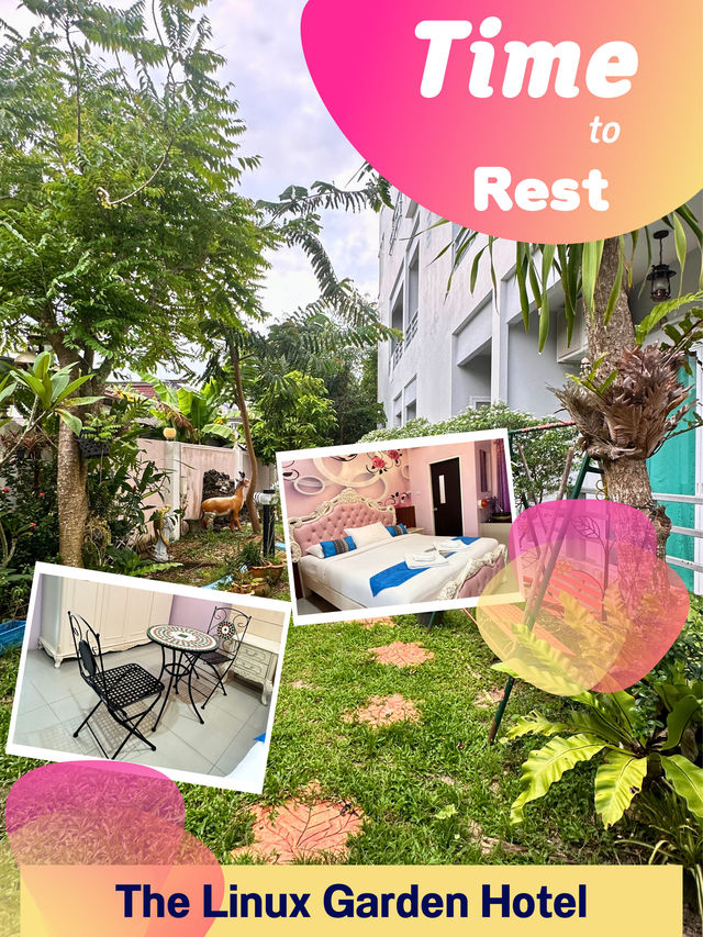 The Linux garden hotel ห้องนอนหวานมาก
