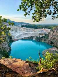 Beautiful turquoise-blue lake in Kangkar Pulai, Johor